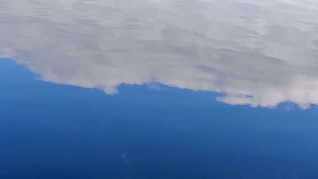 Sky reflection on the water surface.