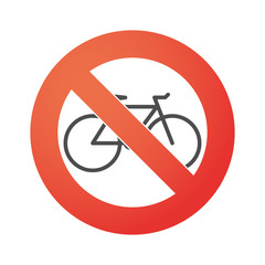 Forbidden signal with a bycicle