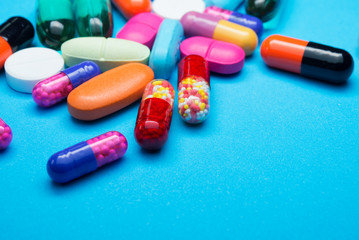 Many colorful pills