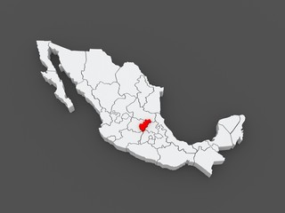 Map of Queretaro. Mexico.