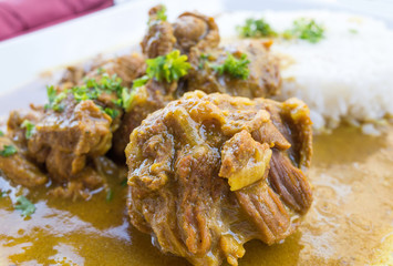 Closeup of pork stew Meat