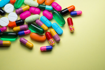 Many colorful pills