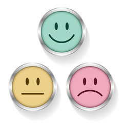 Smileys Faces Emotion Retro Silver