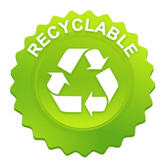 recyclable sur bouton web denté vert
