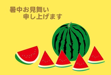 スイカのカラフルな暑中見舞い