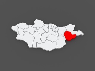 Map of Sukhbaatar. Mongolia.