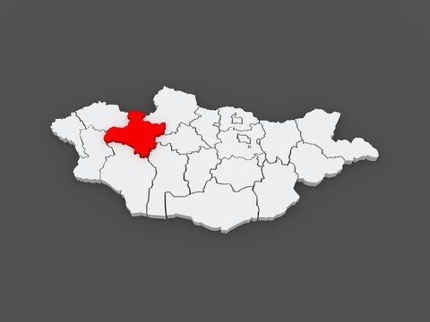 Map of Zavkhan. Mongolia.