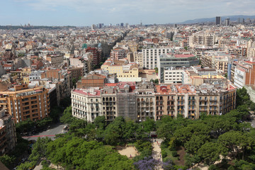 Fototapeta na wymiar Aerial view Barcelona, Spain
