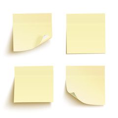 Set of yellow sticky notes