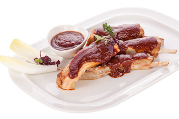 Delicious grilled pork ribs