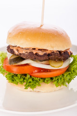 Cheeseburger with cole slaw