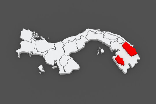 Map of Embera-Vounaan. Panama.