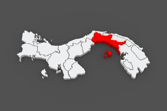 Map of Panama. Panama.