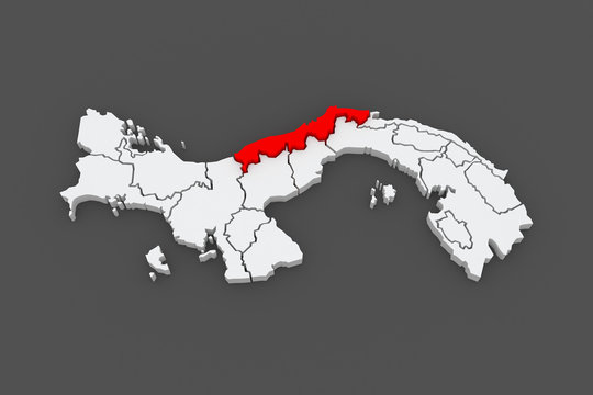 Map of Colon. Panama.