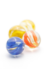 colorful marble glass on White background