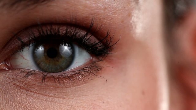 Woman's eye blinking video