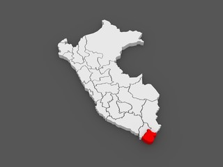 Map of Tacna. Peru.
