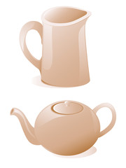 Teapot and milk jug