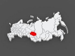 Map of the Russian Federation. Tomsk region.