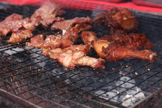 Pork and chicken barbecue