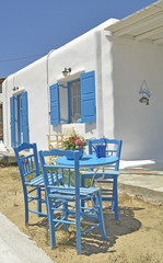 mykonos tables chairs blue
