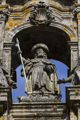 Fototapeta na wymiar Statue of the Apostle James in the cathedral