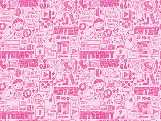 doodle internet web seamless pattern