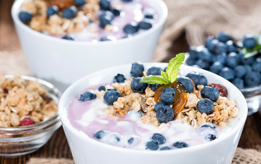 Portion of Blueberry Yogurt