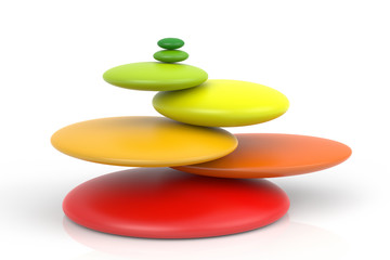 Impossible Balancing Colored Zen Stones