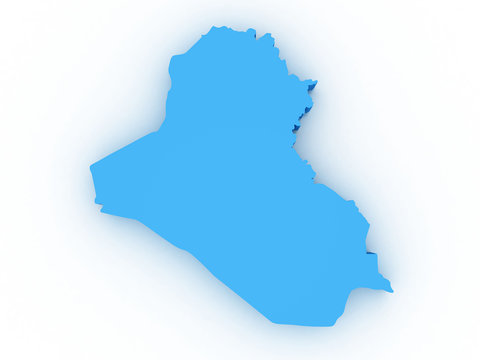 3D render map of Iraq