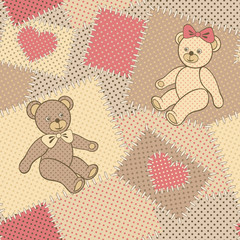 Seamless pattern with Teddy bear
