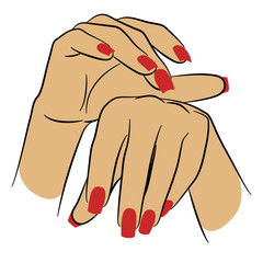 Female Palms with Red Manicure - 67679408