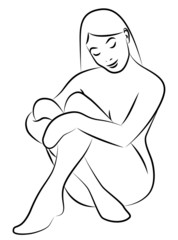 Naked Woman Sitting - 67679412