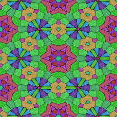 Fototapeta na wymiar Glass mosaic kaleidoscopic seamless generated hires texture