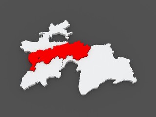 Map of Districts of Republican Subordination ...Tajikistan.