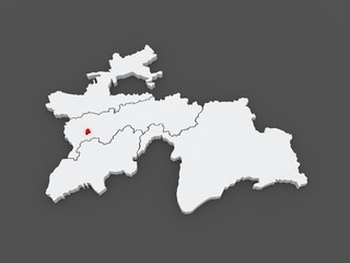 Fototapeta premium Map of Dushanbe. Tajikistan.