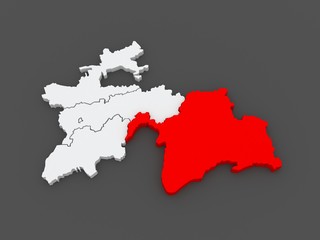 Fototapeta premium Map of Gorno-Badakhshan. Tajikistan.