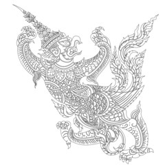 Garuda, King's protective  bird  vector