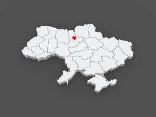 Map of Kiev. Ukraine.