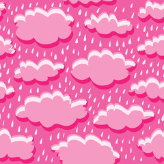 seamless pattern of clouds and rain