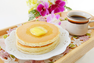 パンケーキとコーヒー