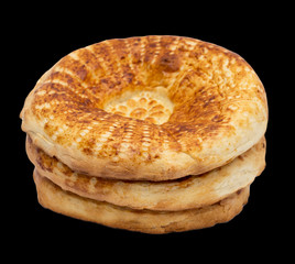 tortilla bread on a black background