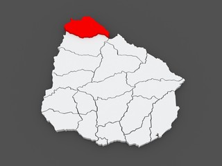 Map of Artigas. Uruguay.