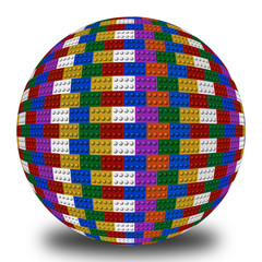 Esfera de bloques multicolores