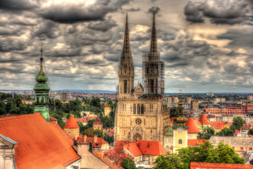 Fototapeta na wymiar View of Zagreb Cathedral - Croatia