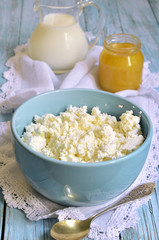 Cottage cheese on breakfast.