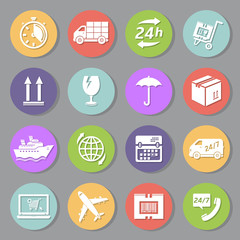 Shipping and delivery vector icons