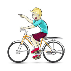 portrait of male riding a bike