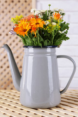 Beautiful flowers in home interior decoration