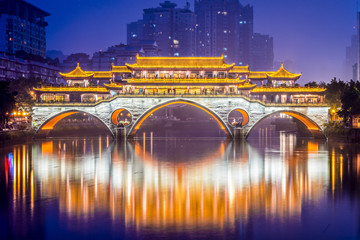 Chengdu, China at Anshun Bridge